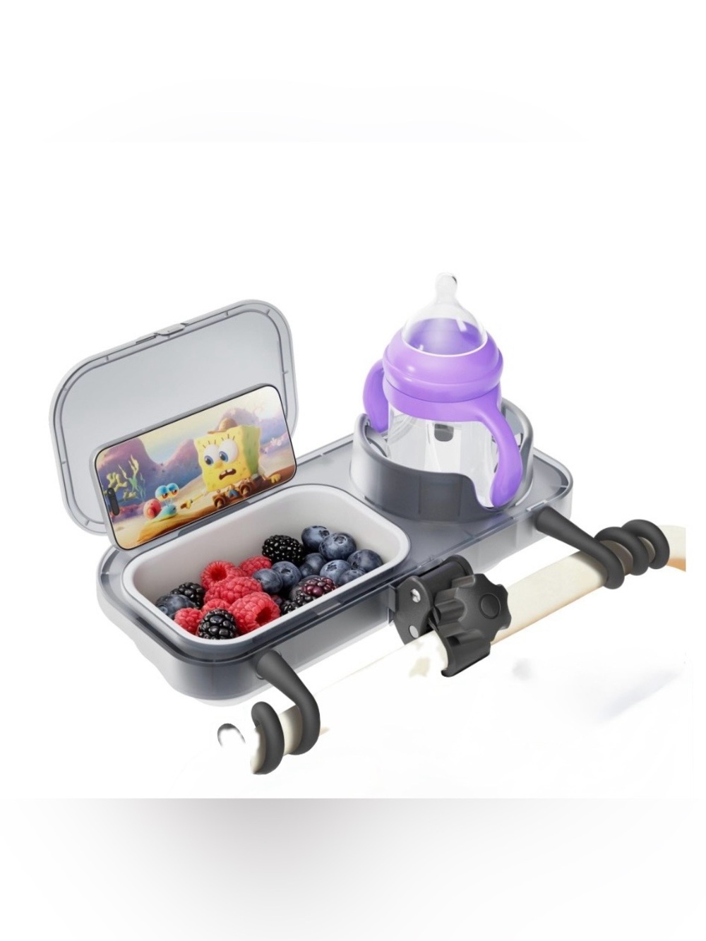 Btrfe Universal Stroller Snack Tray, 3-In-1 Cup Holder Tray